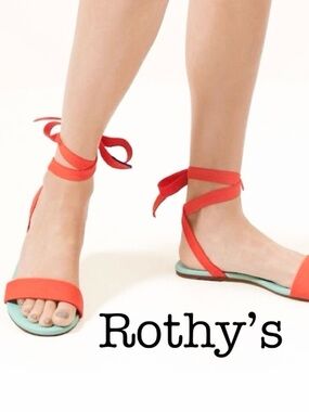Rothy’s the Wrap Strap Sandals - Lightweight Fiery Orange Summer Flats